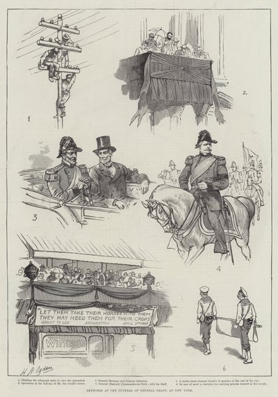 ニューヨークの一般グラント葬儀でのスケッチ 作： Henry Alexander Ogden